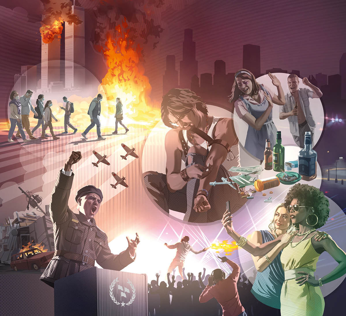 Collage: Hameuktu inlahen ngih panam töm inlahen tinrīken më tarik in në manā-aṅ sakamö. 1. Inlahavṙen kël ngam töhěng tak kumyung òfisör nö pōitô nö ṙô-òv nö im potīöm. 2. Taṙööli minë patī unôichrit ngam kumyeūnö. 3. Minë ëṅru militrī. 4. Pōyen më tö māsu kūö nö kiröön nö el kahòyö. 5. Öktikūö minë tö nët tāvör i Niu Yòk tö tī më atöngvāt. 6. Lòkhöt minë tö hiyōihukūö [drugs] ngam tarik nö lökhöt këlre tī. 7. Kisōl ngam pīhöre ngam kikōnyö ngaich ayôkö elnang ò. 8. Minë tö ṙōlkangen tröks hēk pilön ka-eūt. 9. Nët tak minā yöngnyīö mahavai chehenre nö kēḵ nyatre. 10. Im töhěng prokrām tinkökṙôre röngnyu ngam dj miusik. 11. Kavaltö tö ngam petrol pöm ngam tö tainy tarik.