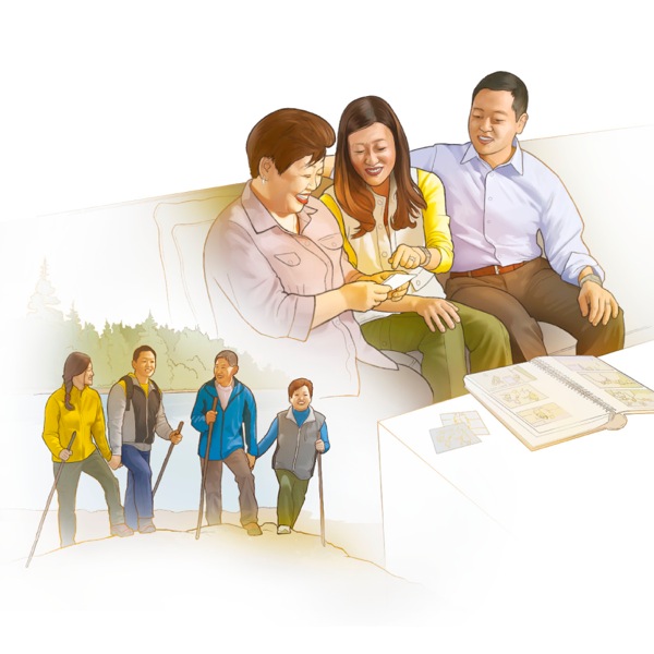 Un matrimoni dedicant temps als seus pares