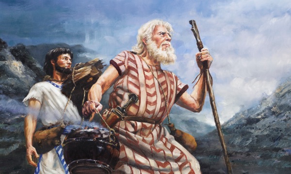 Abraham de camí per oferir el seu fill Isaac