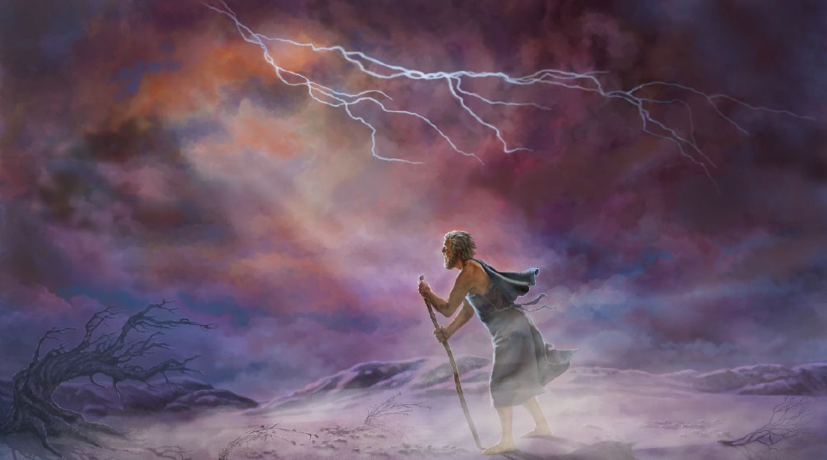 Panahon sa unos, si Job mihangad sa langit ug naminaw kang Jehova