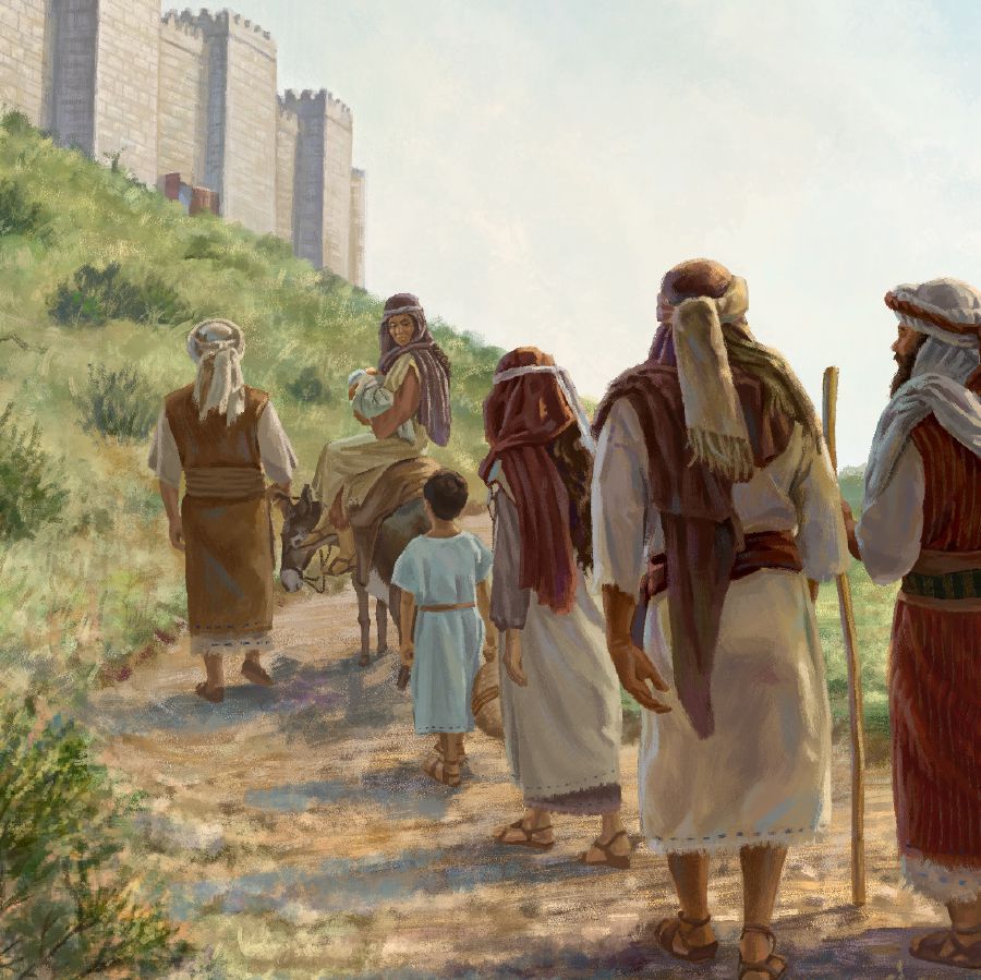 Mga Israelinhon naglakaw paingon sa Jerusalem aron motambong ug pista.