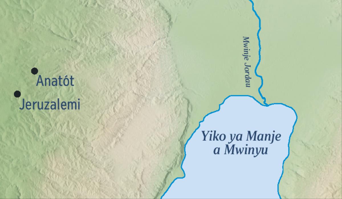 Mapa antonya elabo y’o Jerusalemi vamodha na y’o Anatót elabo yakala Jeremiya