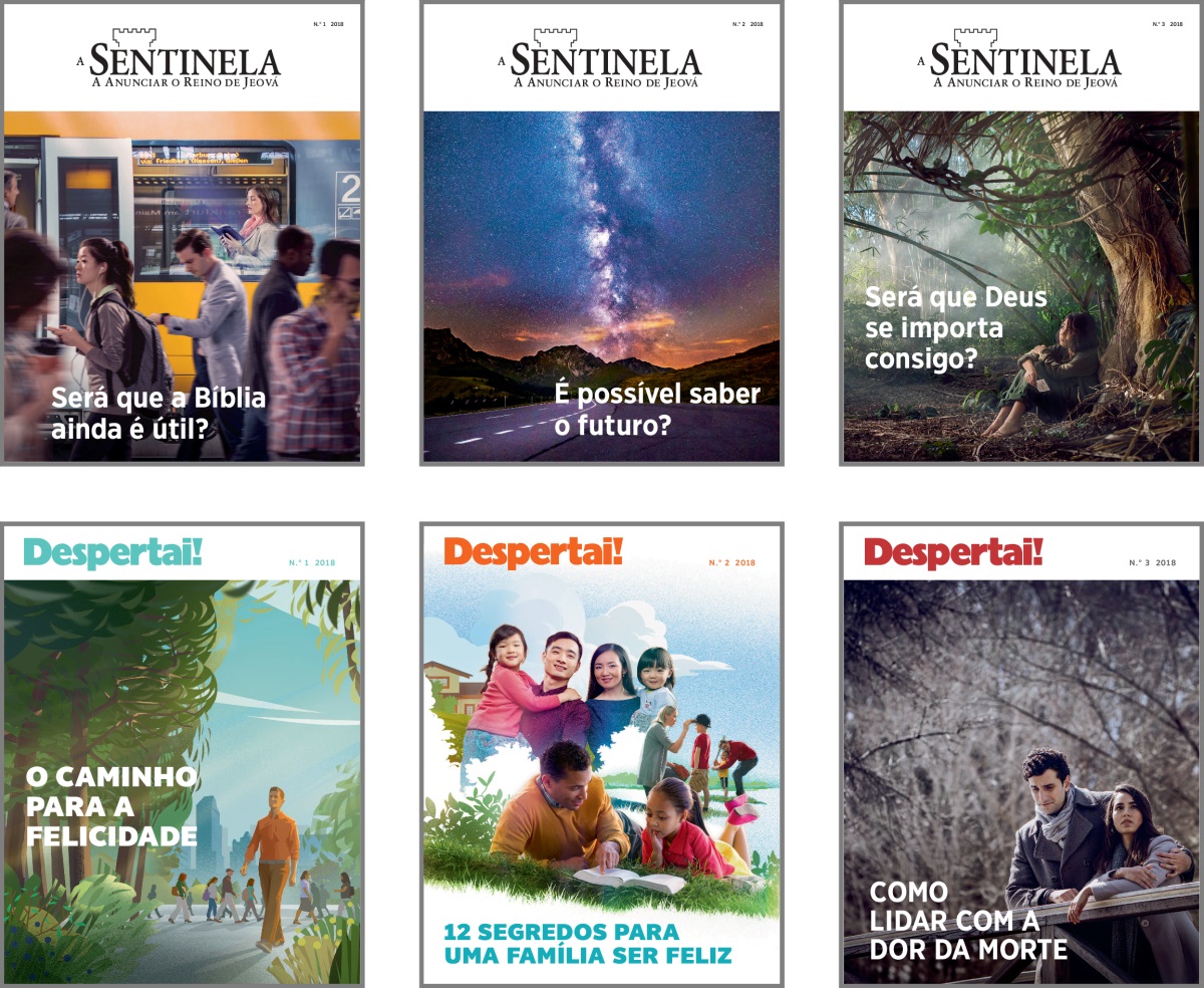 Collage: Mitoma dhili makuku oroma a ‘Mwang’aneli’ vina ‘Kalani Mento’ a 2018. 1. ‘Será que a Bíblia ainda é útil?’ 2. ‘É possível saber o futuru?’ 3. ‘Será que Deus se importa com você?’ 4. ‘O caminho para a felicidade.’ 5. ‘12 segredos para uma família ser feliz.’ 6. ‘Como lidar com a dor da morte.’