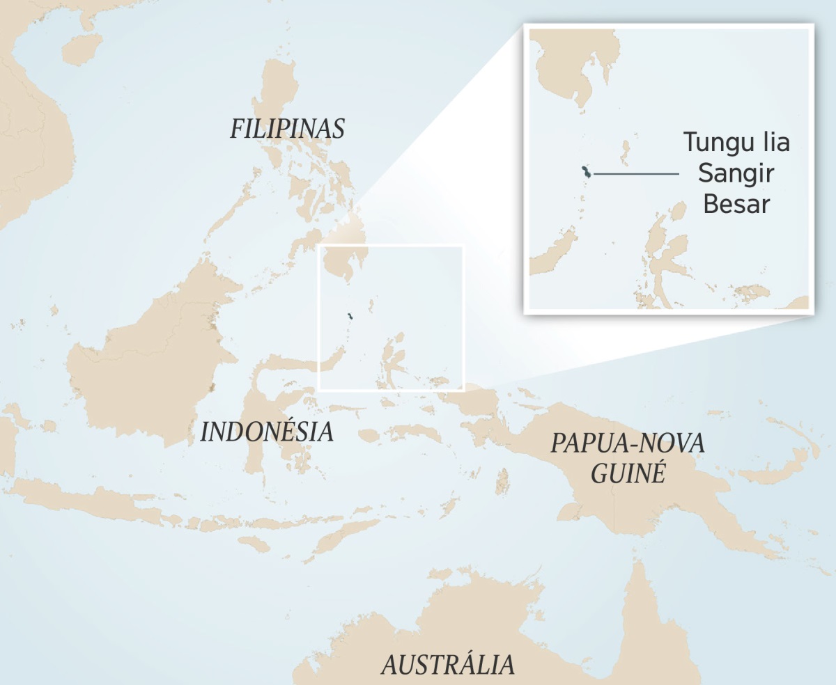 Mapa a Indonésia ni yifuchi yize yasulangana nayo. Ka chihanda kamwe kanasolola tungu likehe lia Sangir Besar.