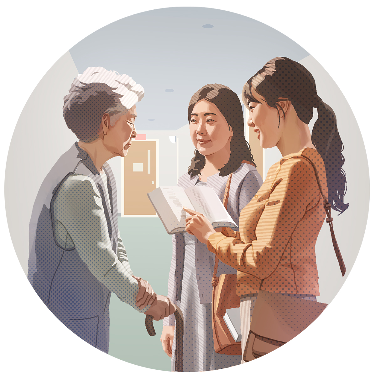 ئە‌و ژنە ئامۆژگاری ئافرە‌تێکی بە‌تە‌مە‌ن دە‌کات.‏ مامۆستای ئینجیلە‌کە‌ی لە وە‌زارە‌ت لە‌گە‌ڵی دە‌ڕوات.‏