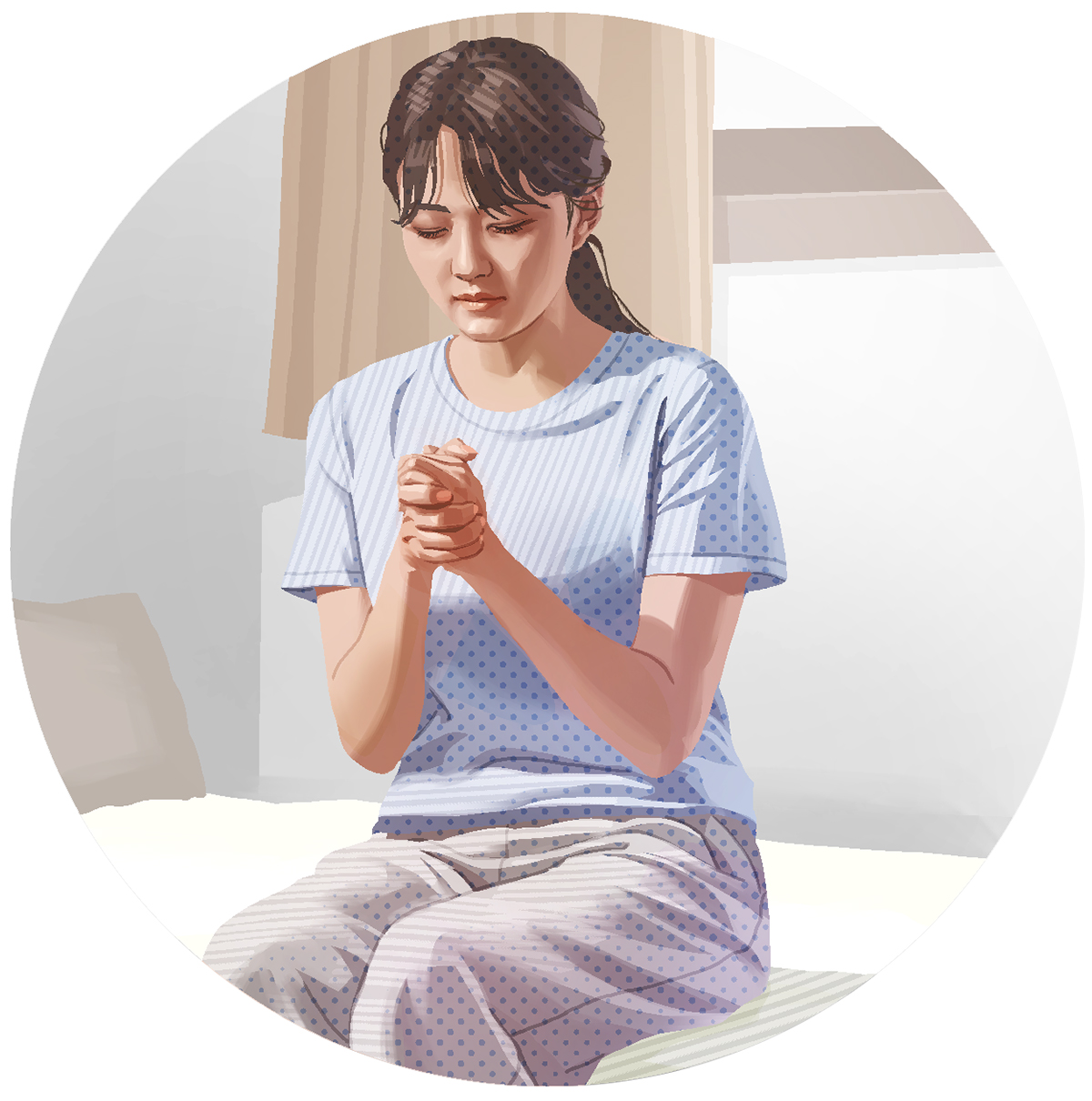 ئە‌و ژنە‌ی کە بە تە‌نیا دوعا دە‌کات.‏