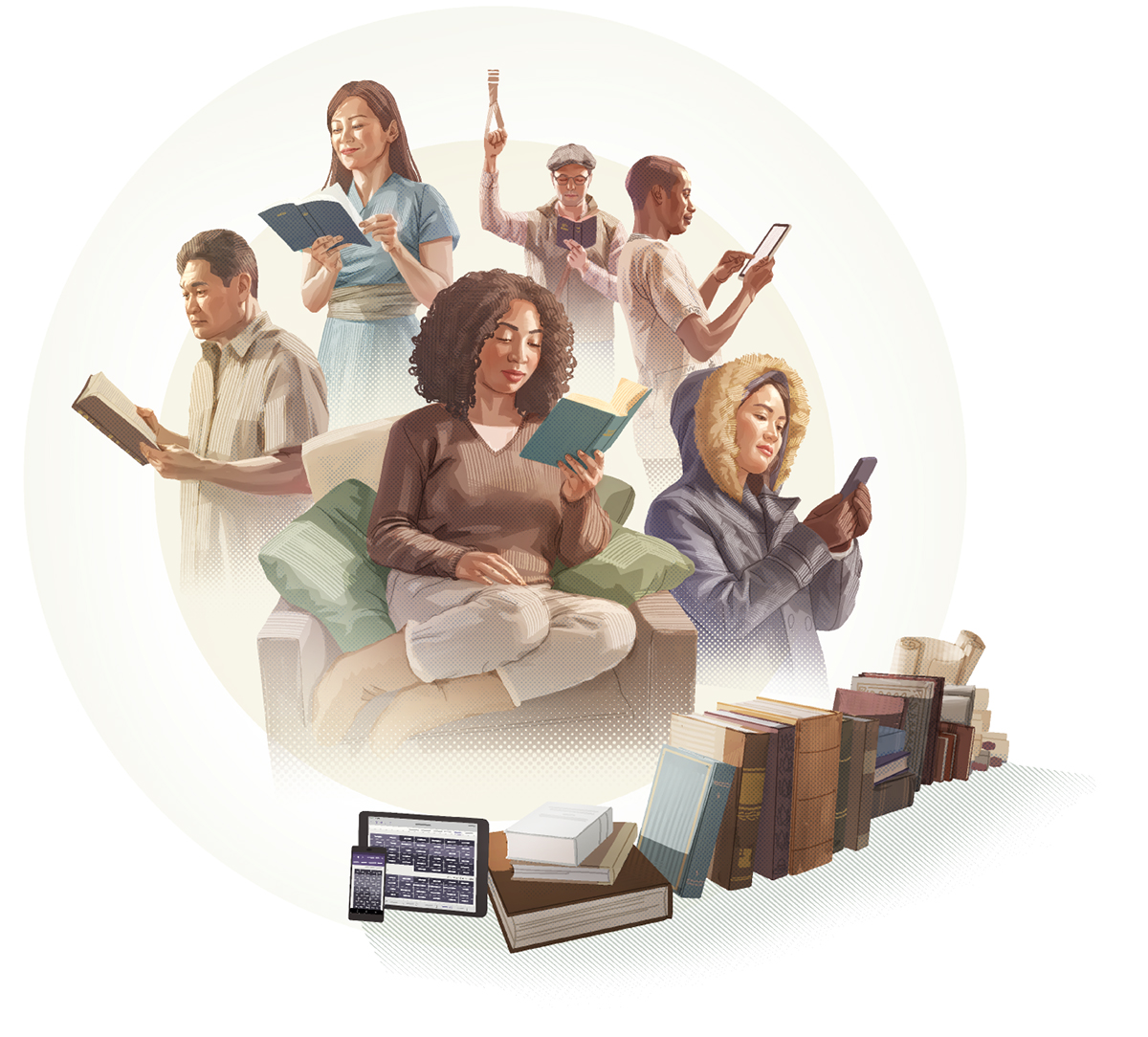 ئە‌م خە‌ڵکانە لە زۆر نە‌تە‌وە و ڕە‌گە‌زی جیاواز بە زمانی خۆیان پە‌رتووکی پیرۆز دە‌خوێننوە.‏