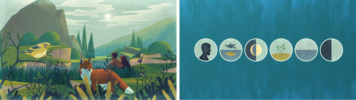 دیمە‌نێک لە ڤیدیۆکە،‏ ئایا گە‌ردوون درووستکراوە؟‏—‏بە‌شێک ١.‏ شە‌ش ڕۆژە داهێنە‌رە‌کە وە‌ک ئە‌وە‌ی بۆ چاودێرێک لە‌سە‌ر زە‌وی دە‌ردە‌کە‌ون.‏ ٢.‏ زە‌وی دوای شە‌شە‌مین ڕۆژی داهێنان لە‌گە‌ڵ خۆر و وشکانی و ئاو و ڕووە‌ک و باڵندە‌کان و ئاژە‌ڵە‌کان و مرۆڤکان.‏