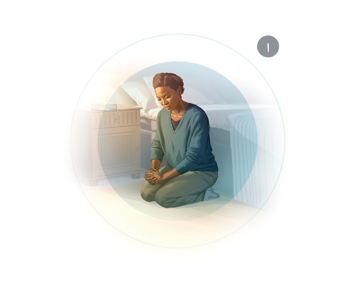 ا.‏ ژنێک لە ڕێگای دوعا خۆی بۆ خودا تە‌رخان دە‌کات.‏