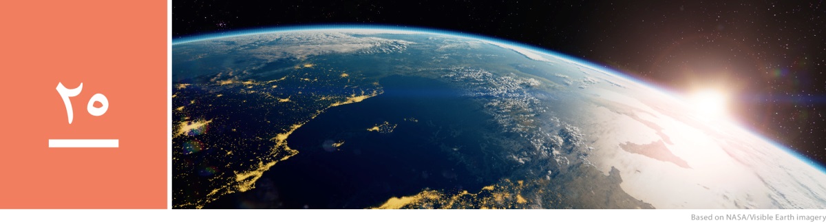 وانە‌ی ٢٥.‏ زە‌وی لە بۆشایی ئاسمانە‌وە.‏