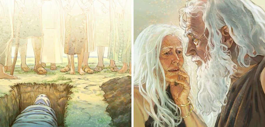 ئادم و حە‌وا پیردە‌بن و دە‌مرن