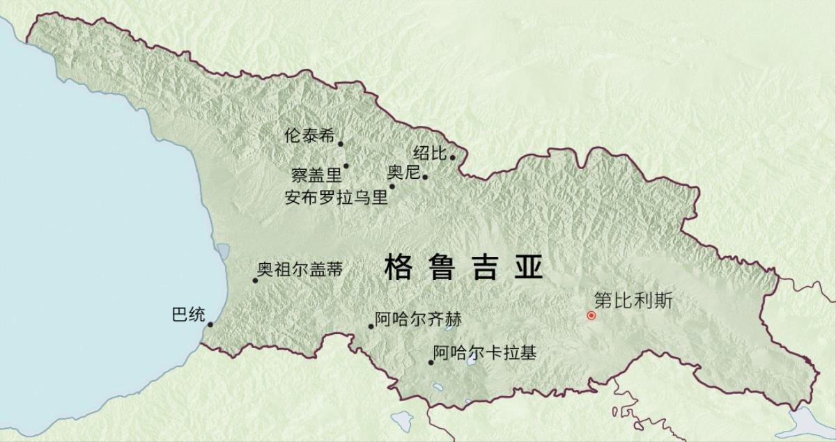 格鲁吉亚地图,标示先驱受委派传道五个月的地区