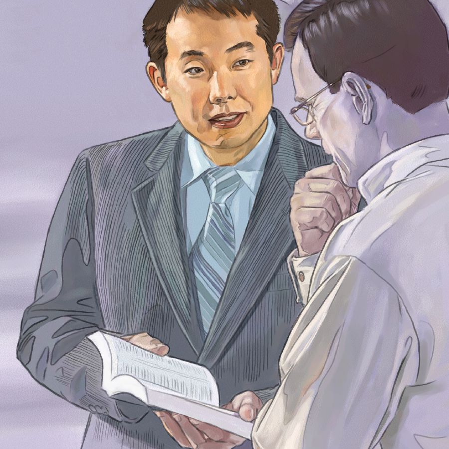 耶和華見證人向一個男子傳講好消息