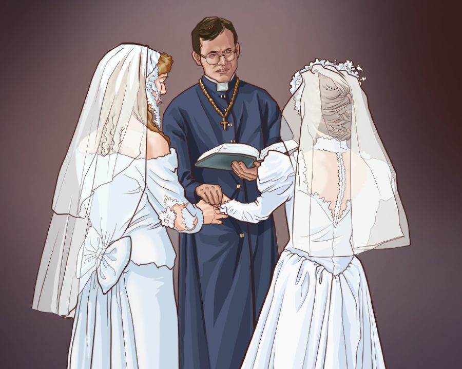 神職人員替兩位女同性戀者主持婚禮