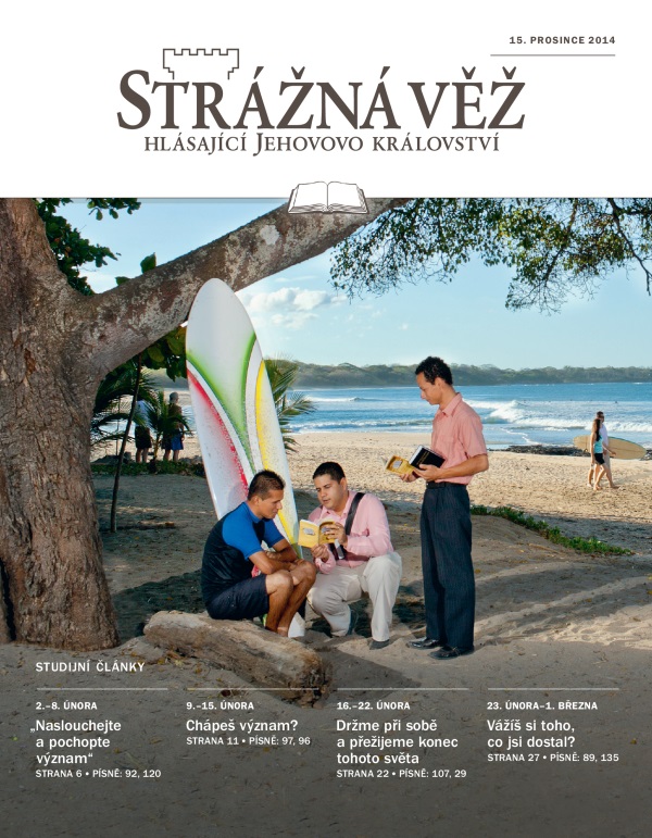 Titulní strana studijní Strážné věže z 15. prosince 2014