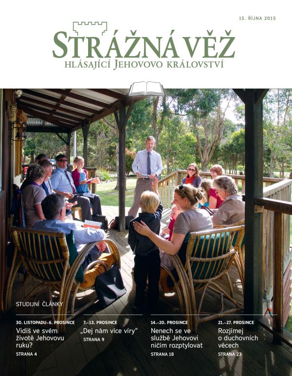 Titulní strana Strážné věže (studijní vydání), 15. října 2015