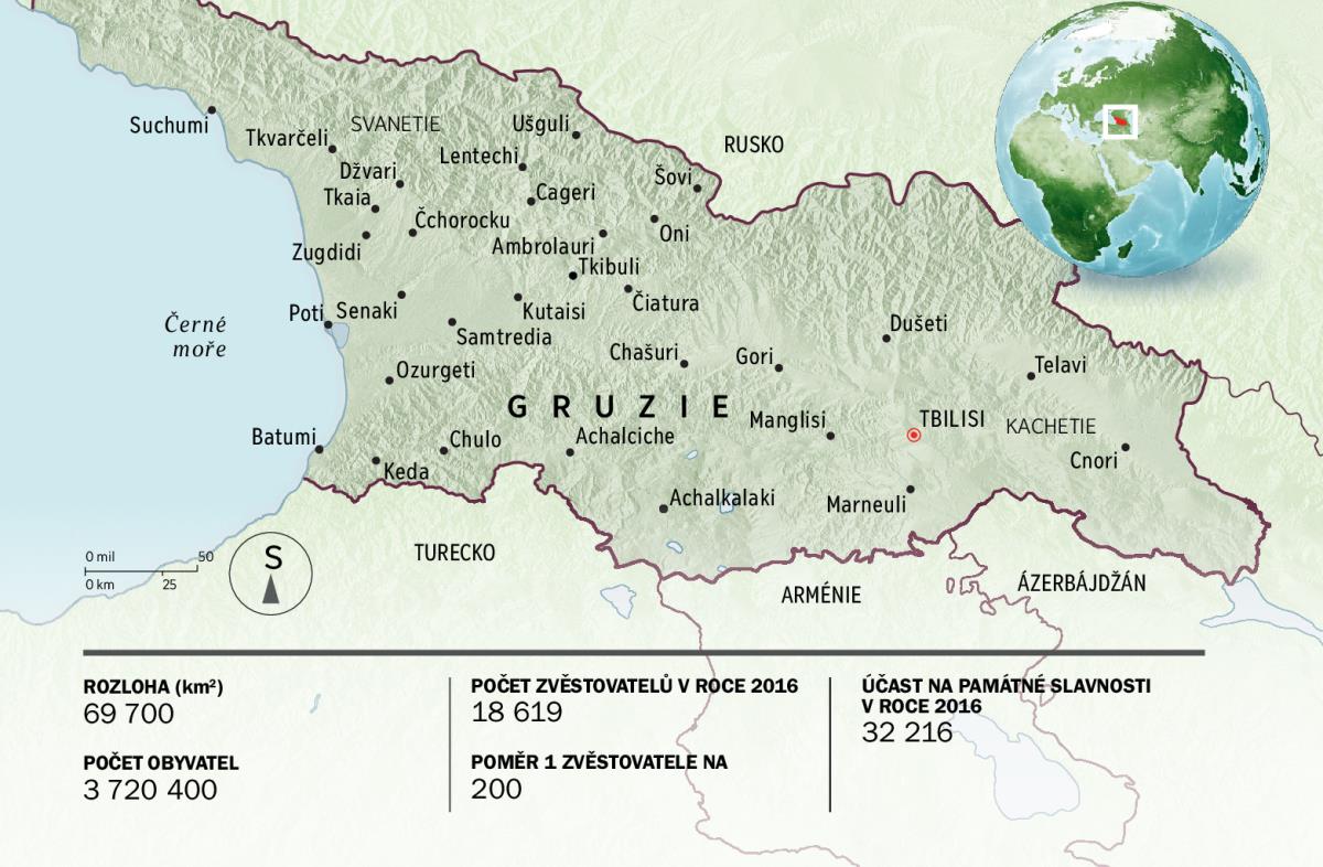 Mapa Gruzie