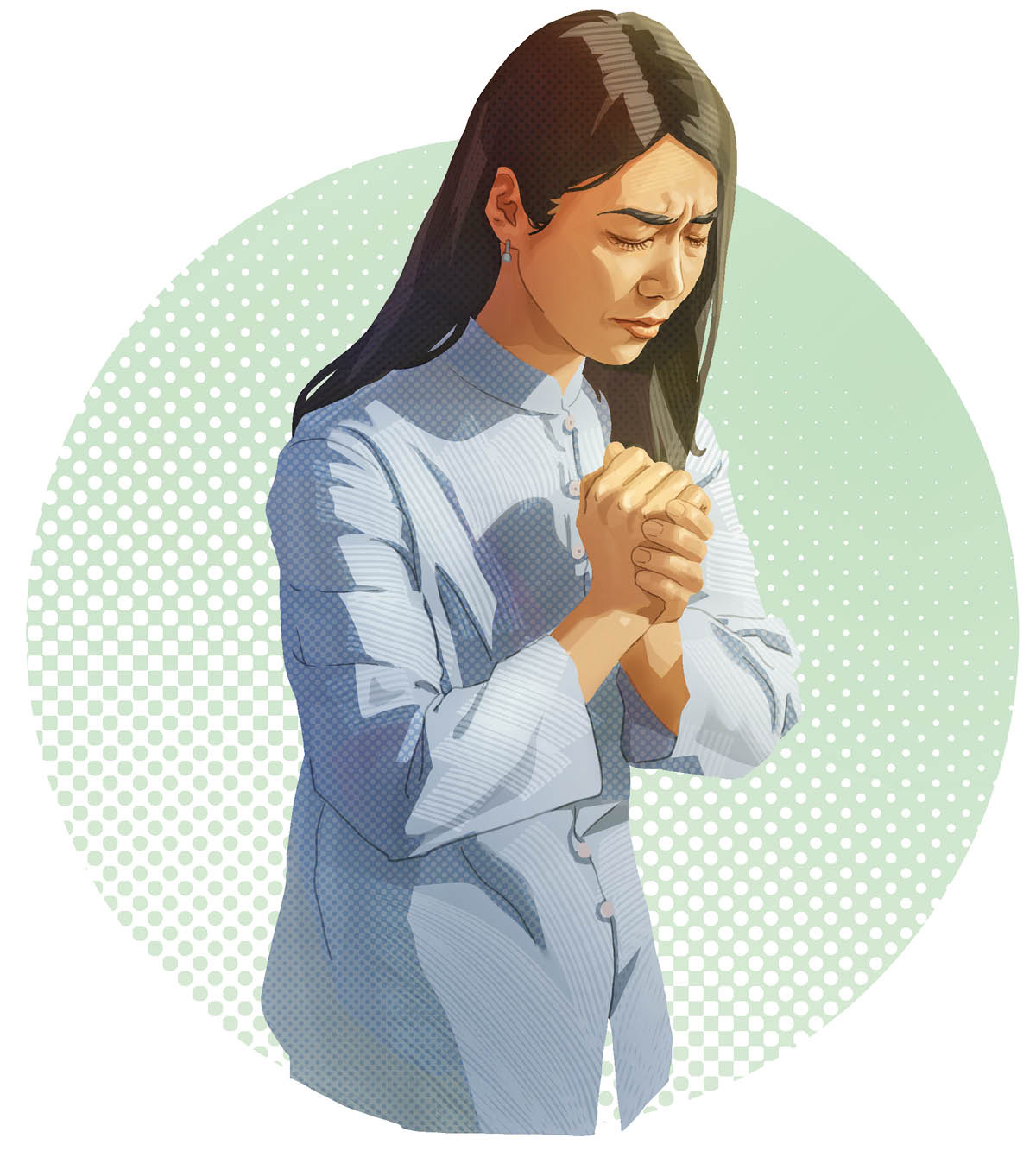 一个女子在祷告