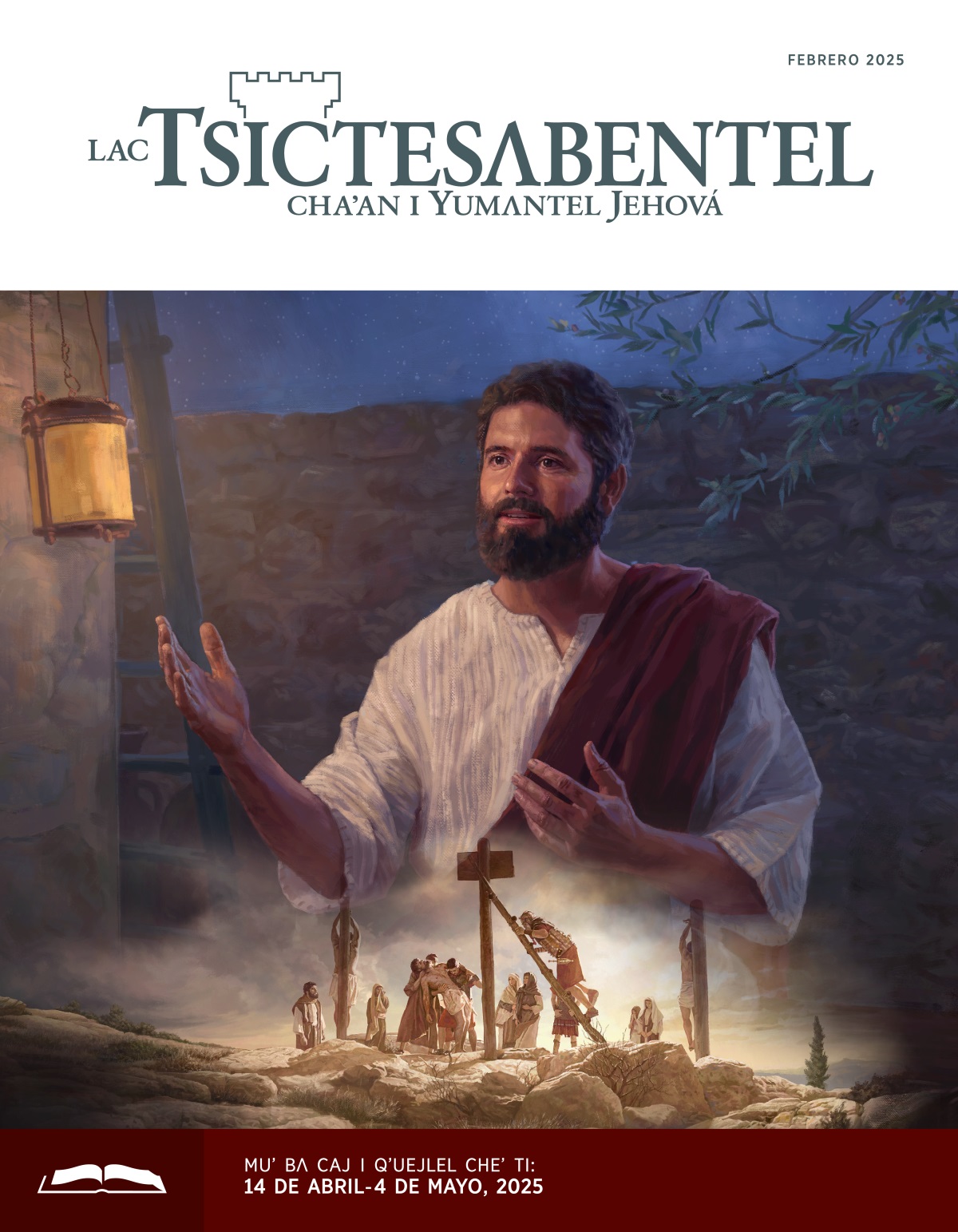 Dibujo tac: 1. Jesús woli ti tʼan cheʼ ti acʼʌlel. 2. Chaʼtiqui uxtiquil soldadojob romanojoʼ bʌ woliʼ juʼsʌbeñob i bʌcʼtal Jesús yaʼ ti teʼ.