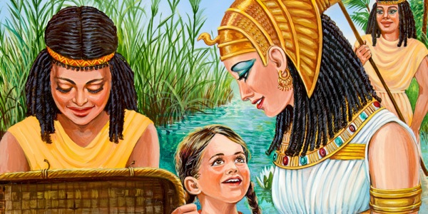 Chwaer Moses yn siarad â merch Pharo