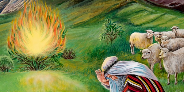 Moses a’r berth yn llosgi