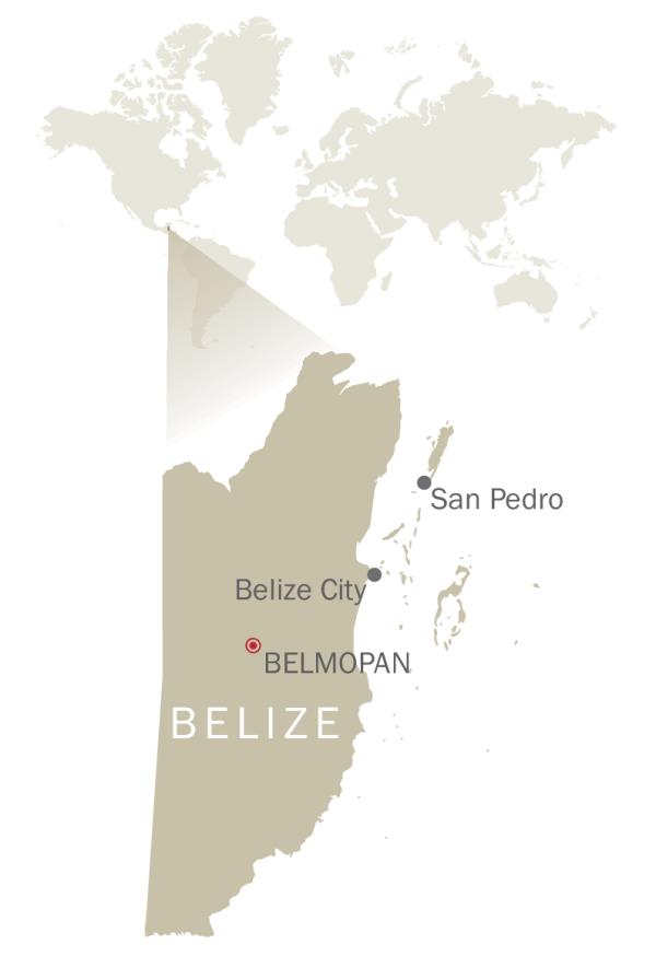 Kort over Belize