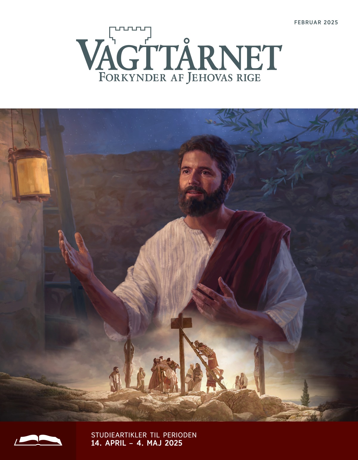 Collage: 1. Jesus taler mens det er nat. 2. Jesus’ livløse krop bliver taget ned fra torturpælen af romerske soldater.