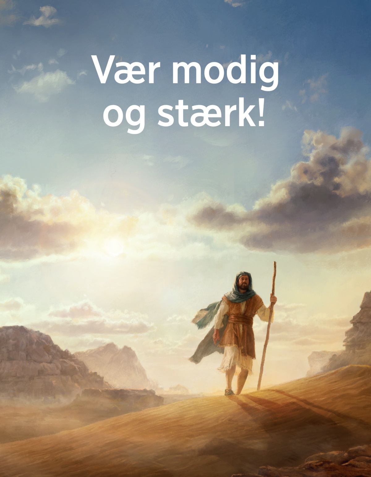 En mand på Bibelens tid der vandrer gennem en stor ørken.