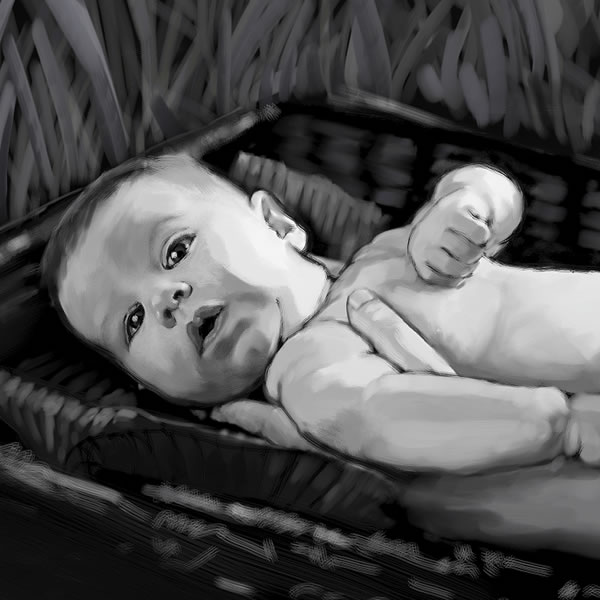 Moses als Baby