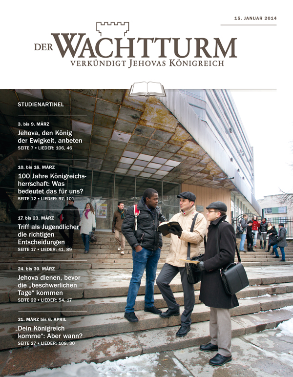 Zeugen Jehovas beim öffentlichen Zeugnisgeben