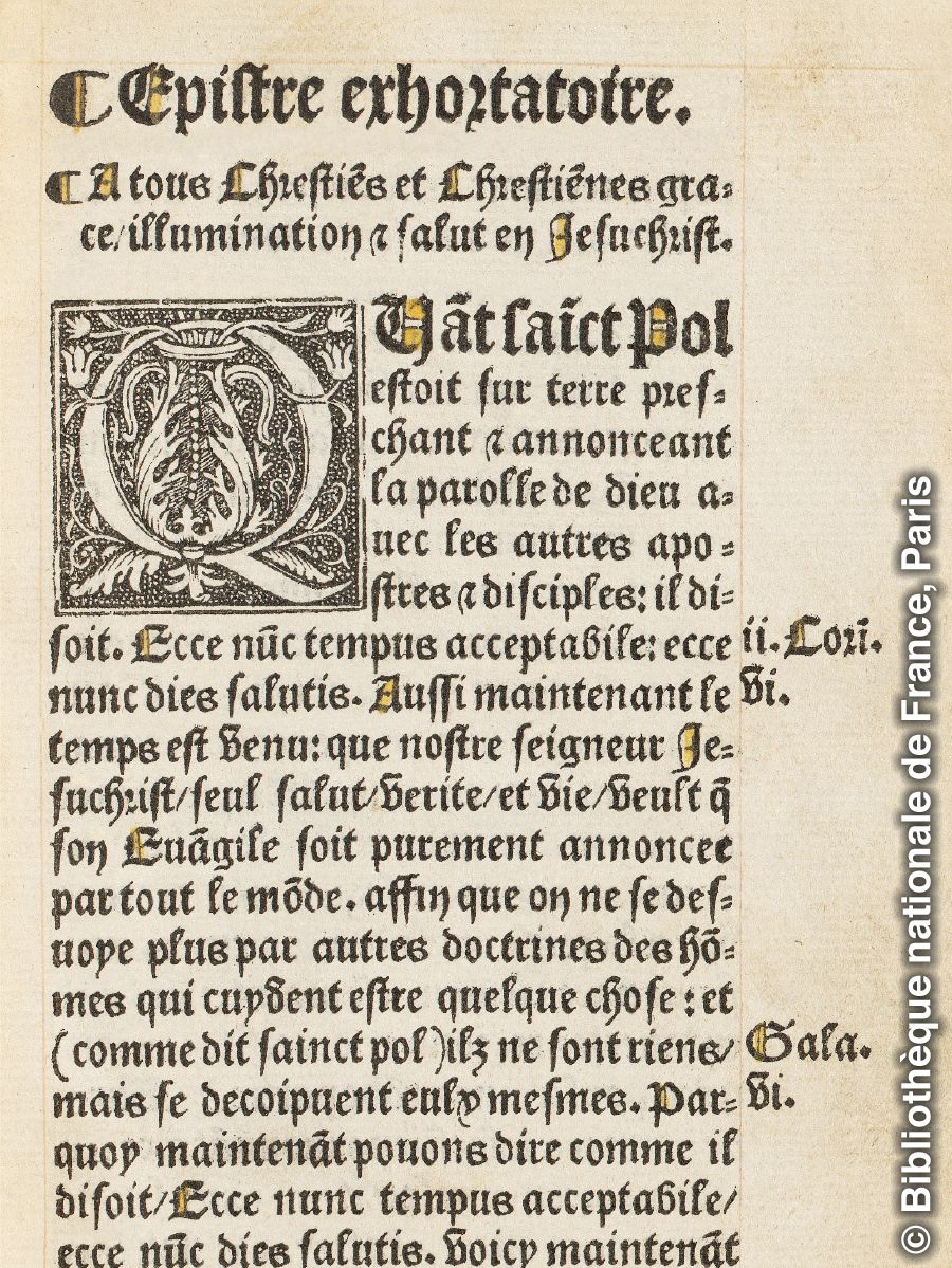Vorwort zu Lefèvres Übersetzung der Evangelien