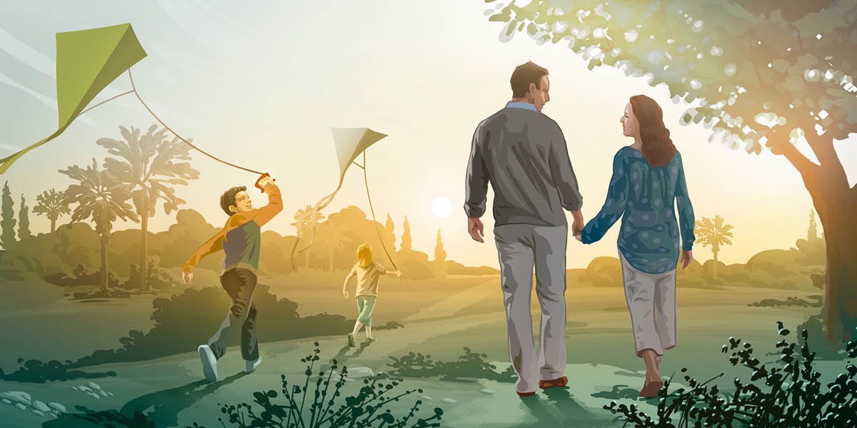 Eine Familie im Paradies