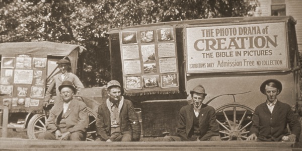 Drama wagons used for advertising and carrying equipment for the Eureka Drama