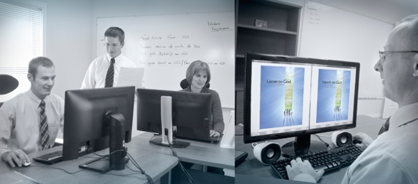 A translation team at work