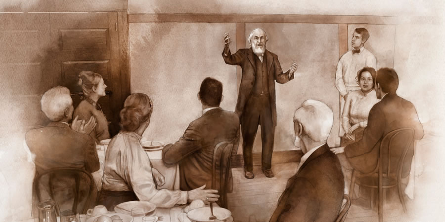 Charles Taze Russell ɖe gbeƒãe le October 2, 1914 dzi be “Dukɔwo Ƒe Azã la wu enu”