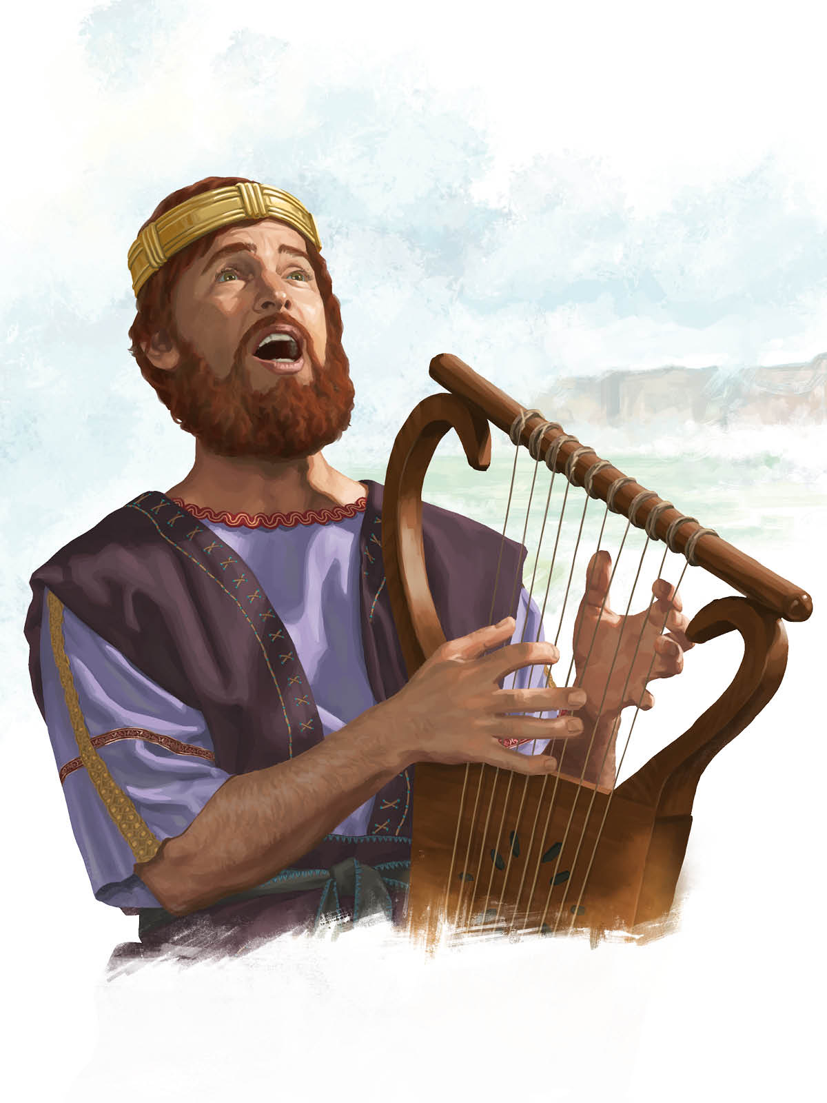 Edidem David ke ebre harp, ke ọkwọ ikwọ.