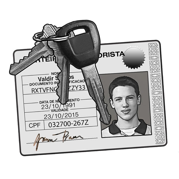 A driver’s license and car keys