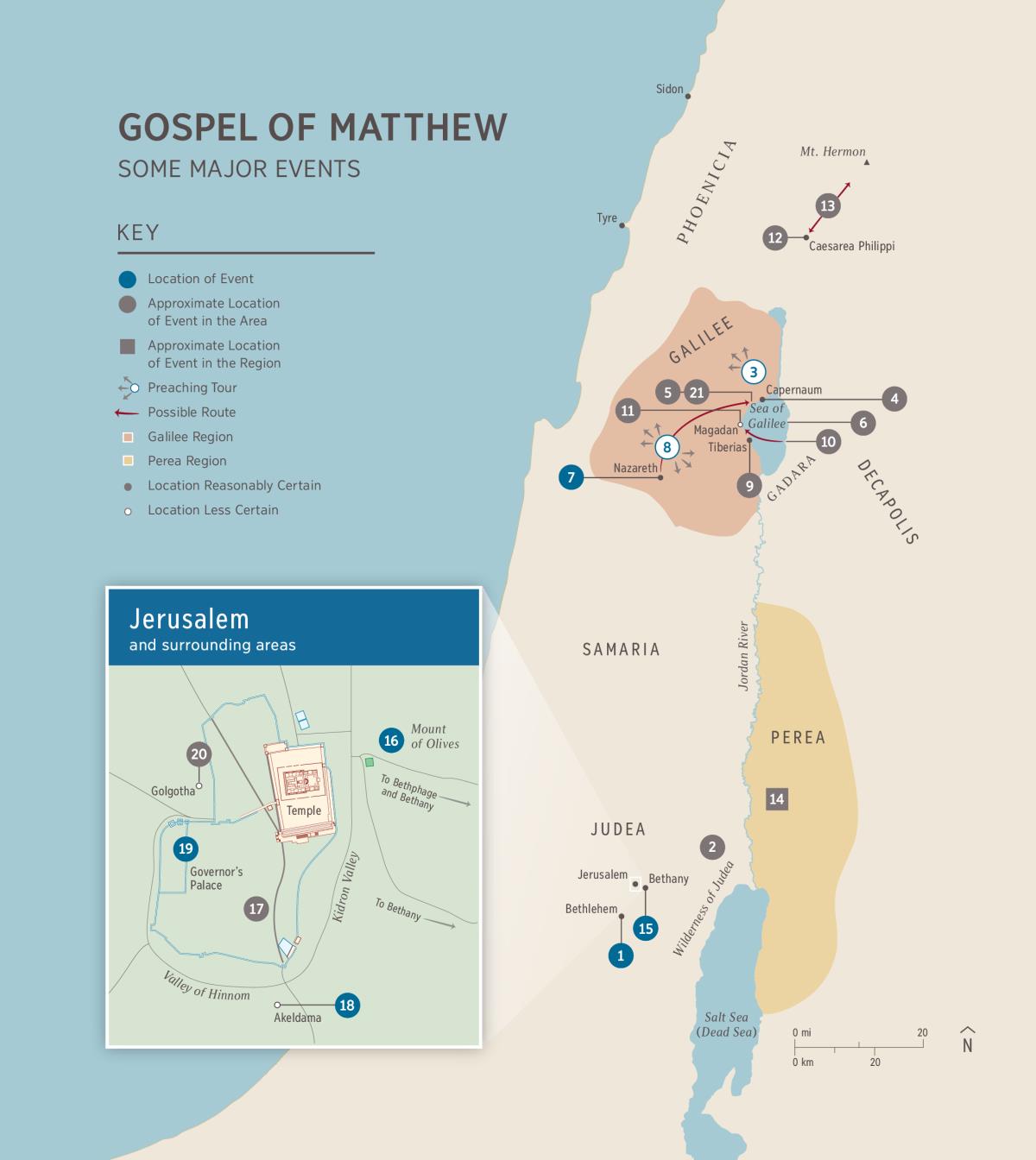 Gospel of Matthew—Some Major Events