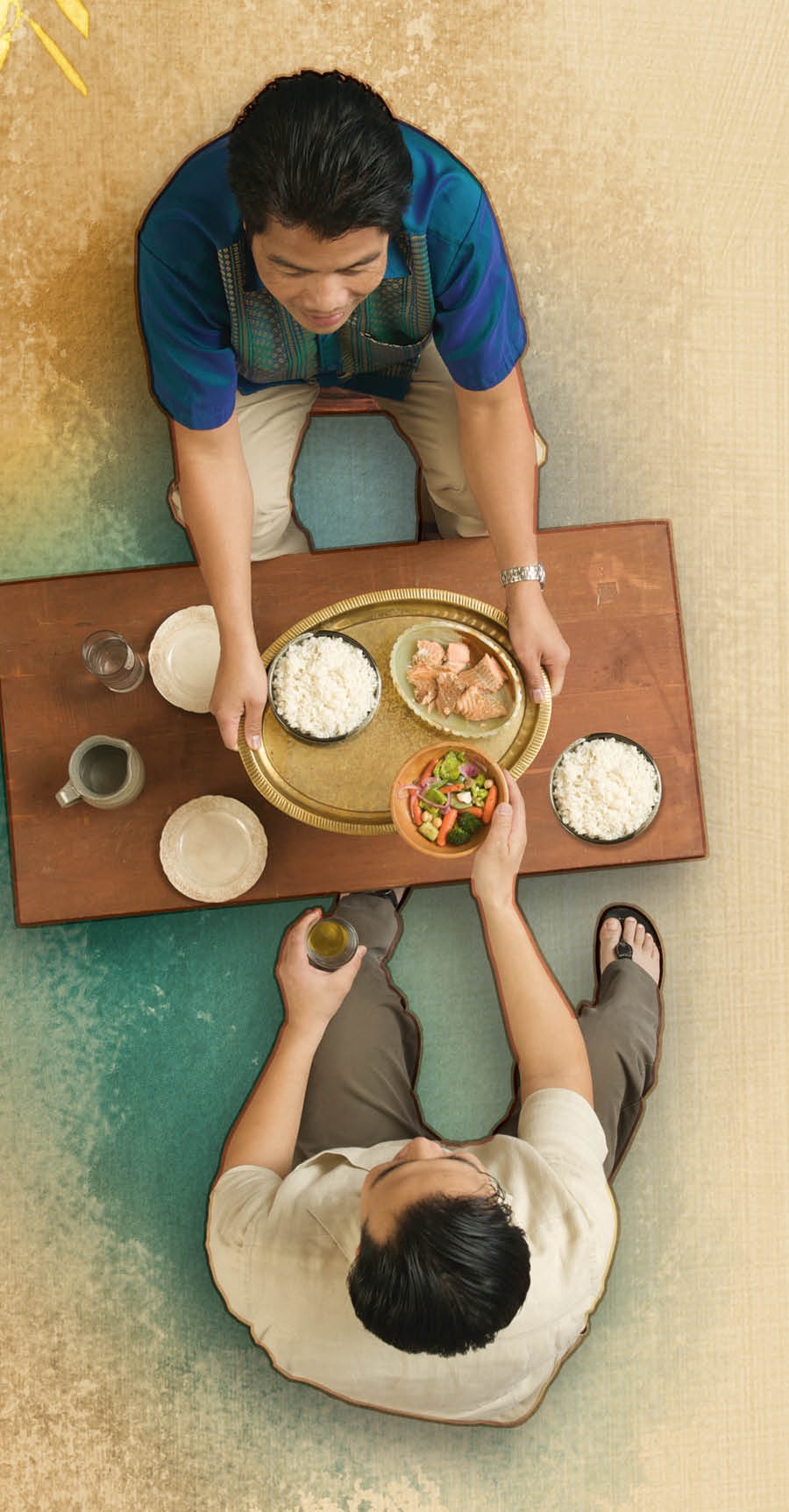 Buddhika and Sanath eat a meal together