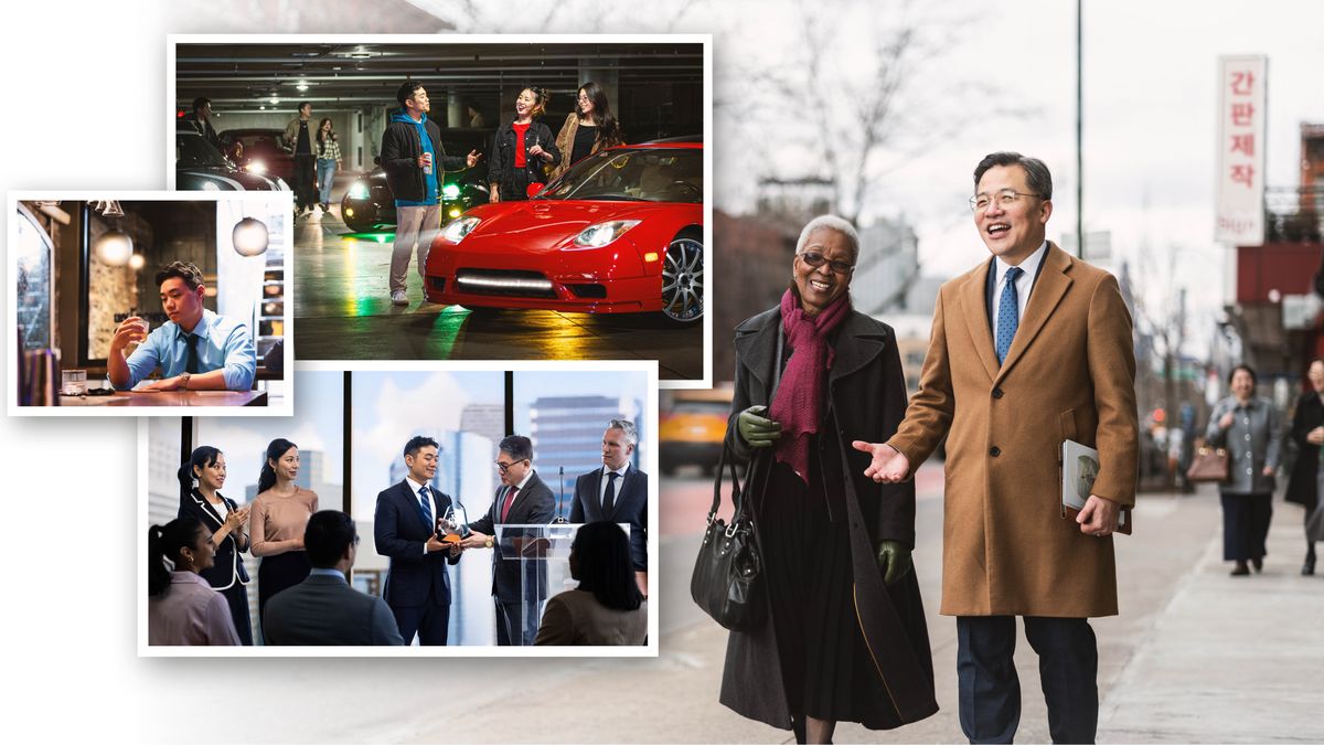 Collage: A brother’s luxurious life before learning the truth, and his Christian life now. The scenes are repeated next.