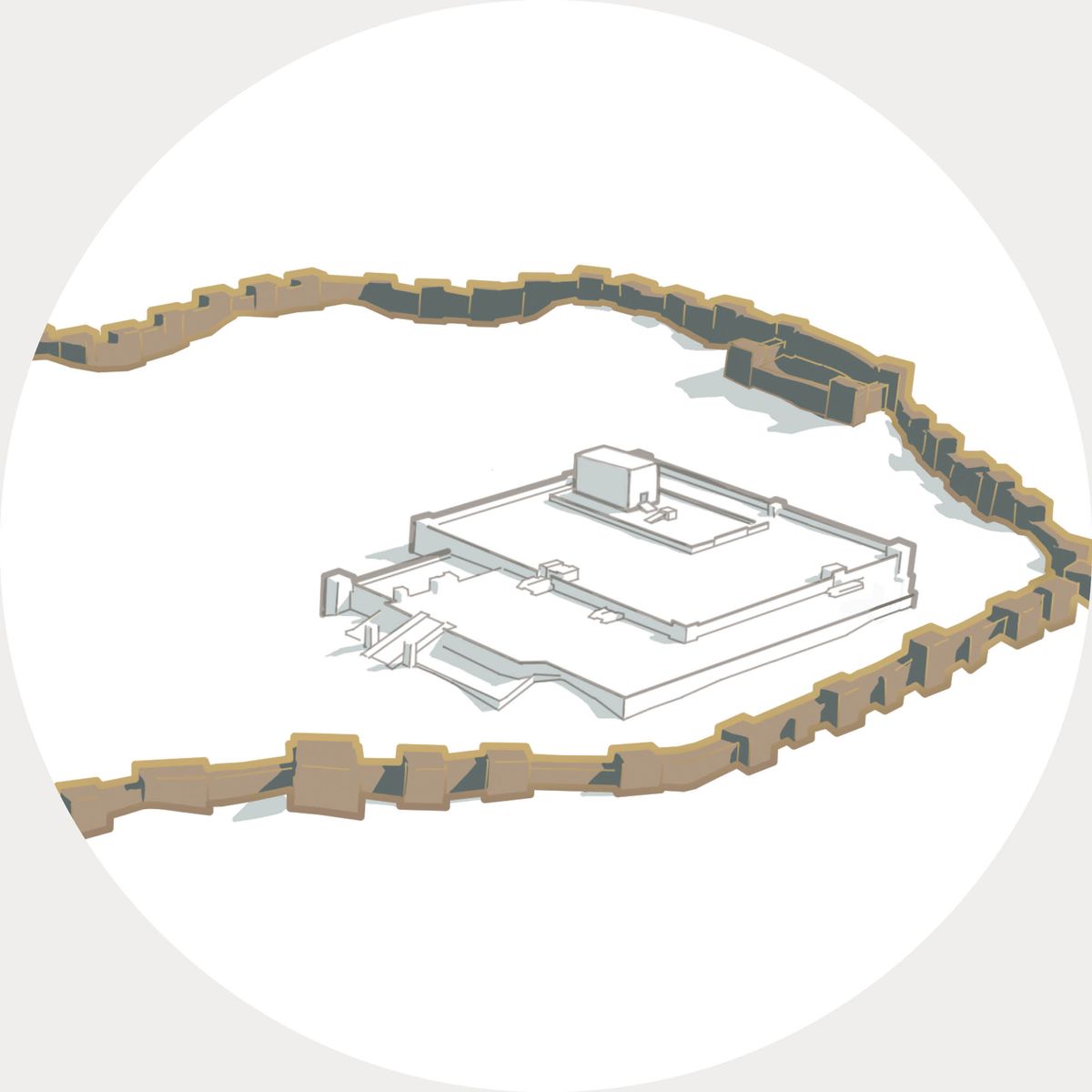 The rebuilt walls surrounding Jerusalem.
