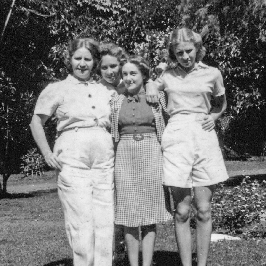 Johanna Harp, her two daughters, and a family friend
