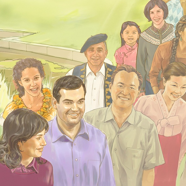 Personas felices de distintos grupos étnicos y raciales