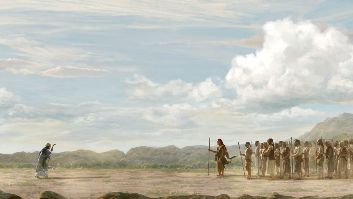 Jacob camina cojeando hacia Esaú y sus hombres.