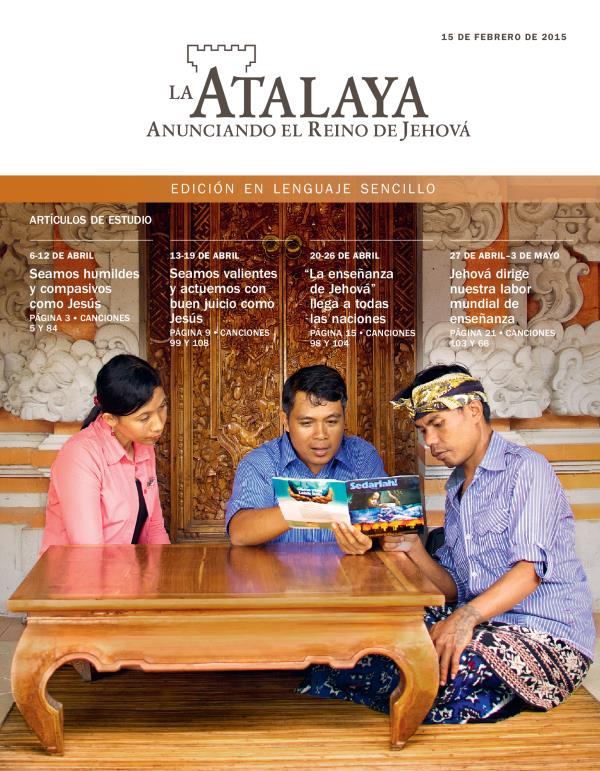 Portada de La Atalaya en lenguaje sencillo del 15 de febrero de 2015