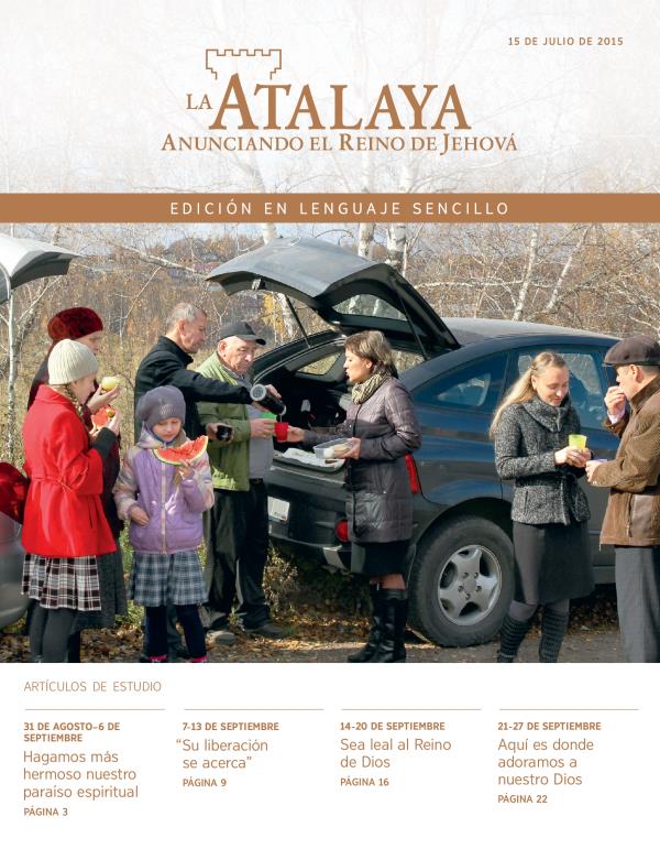 Portada de La Atalaya en lenguaje sencillo del 15 de julio de 2015