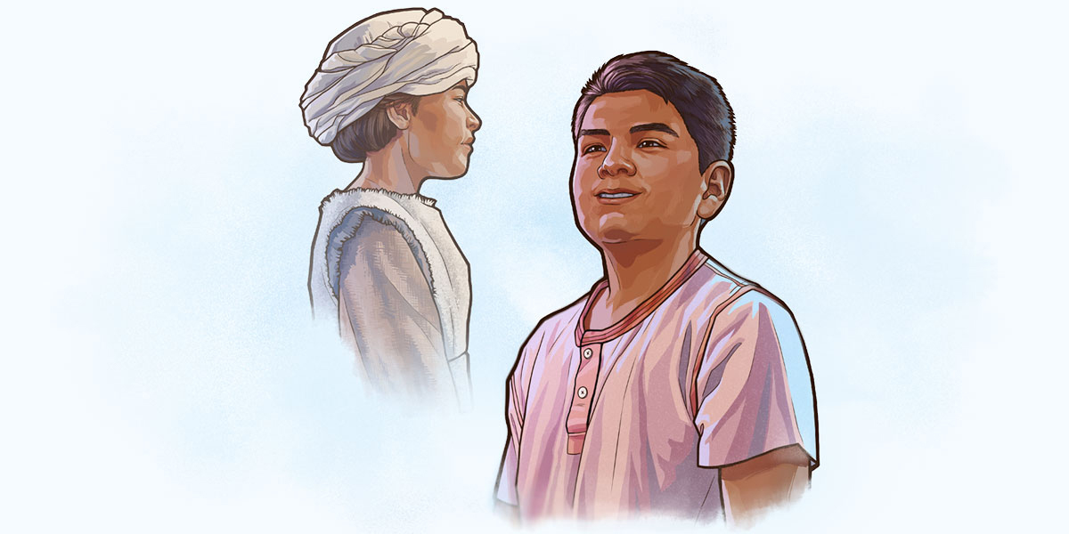 مجموع تصاویر:‏ نمونه‌هایی بر اساس ویدیوی «از آنان درس بگیریم—‏سموئیل.‏» ۱)‏ دَنی ۲)‏ سموئیل جوان