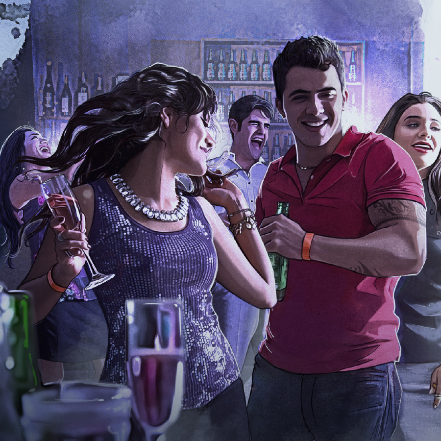 مردم از يک مهمانی دنيوی لذّت می‌برند