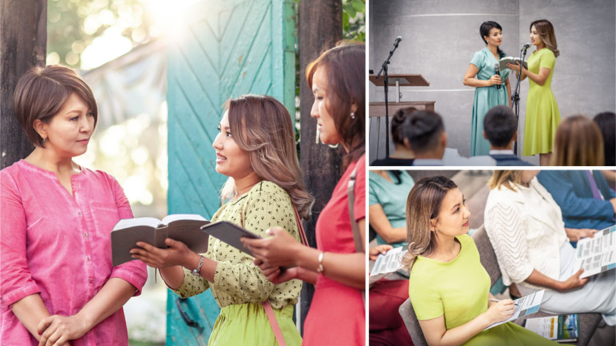 خواهری در جلسهٔ ميان‌هفته نمايش ديدار مجدّد را اجرا می‌كند.‏ سپس پندهايی را كه مجری برنامه می‌دهد در بروشور خواندن و تعليم خود می‌نويسد.‏ او آن پندها را در موعظهٔ آخرهفته به كار می‌گيرد.‏