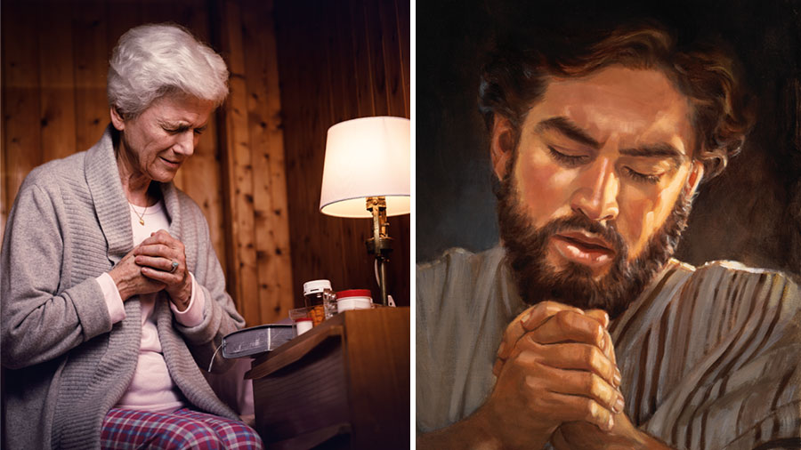 عيسی دعا می‌كند؛‏ خواهری سالمند دعا می‌كند